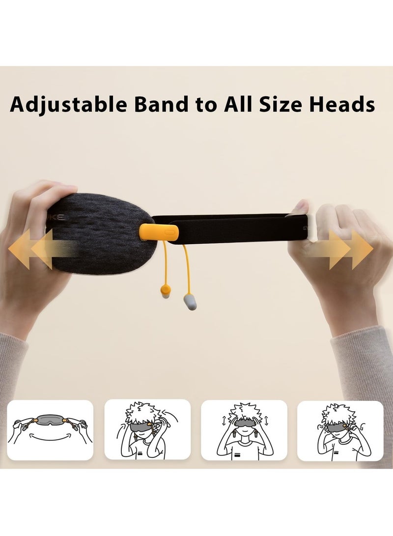 GUDOO Noise Cancelling Sleep Mask with Ear Plugs 3D Sleeping Eye Mask for Women Men Adjustable Blindfold Eye Covers for Sleep Travel Airplane  Grey - Image 5