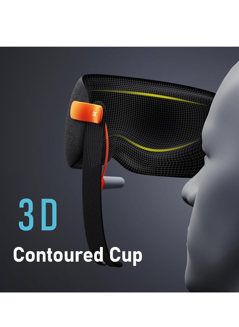 GUDOO Noise Cancelling Sleep Mask with Ear Plugs 3D Sleeping Eye Mask for Women Men Adjustable Blindfold Eye Covers for Sleep Travel Airplane  Grey - Image 4
