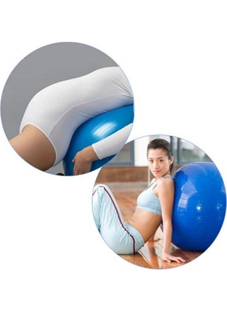 BioTech Blue Pilates Ball - 65 cm Yoga Ball with Pump Gift Gym Balance Ball Durable Fitness Ball  - Image 3