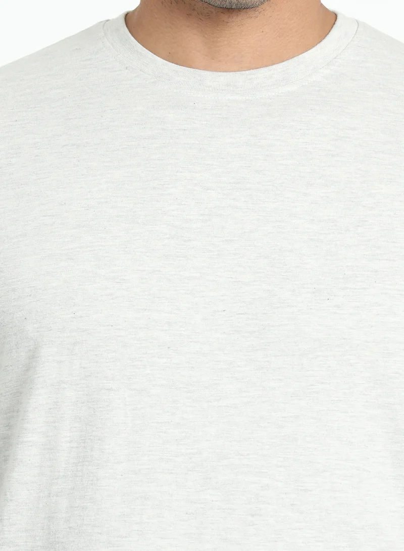 victor and jane Men's Cotton Pyjama Sets with Round Neck T-shirt in Beige and Woven long pants