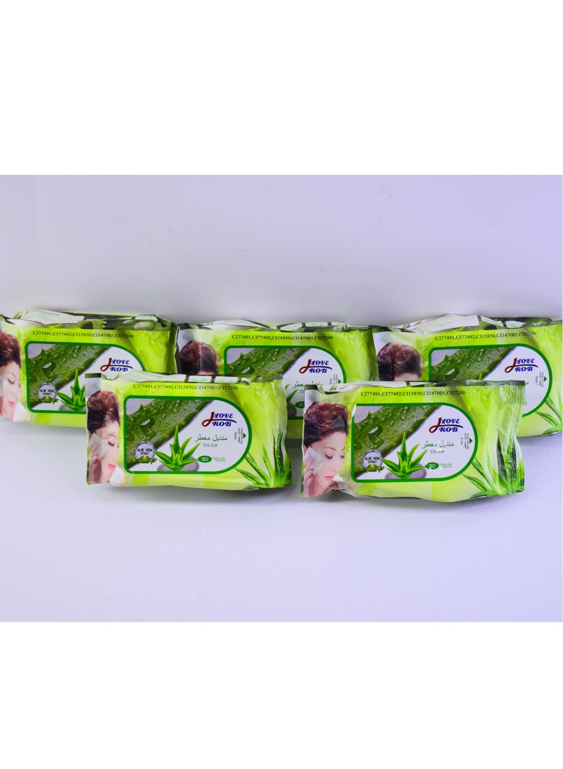 5 Pieces Loverob Facial Wipes With Alovera Smell - Image 1
