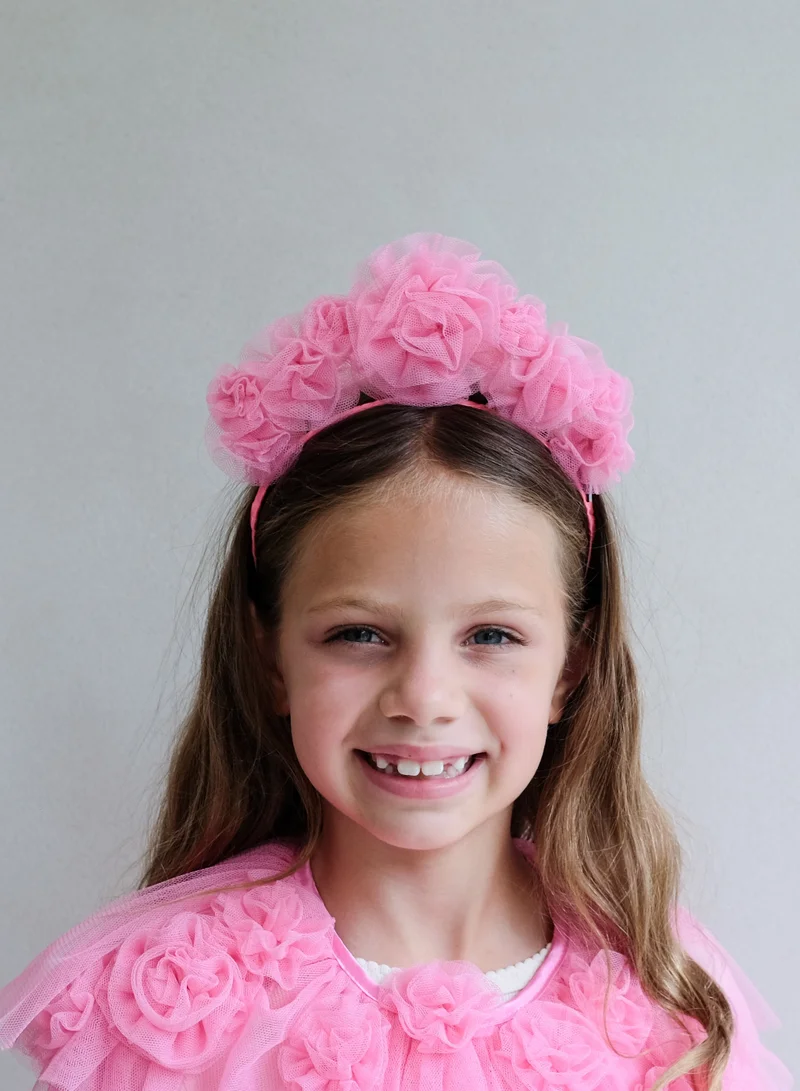 Mimi & Lula PINK RUFFLE FLOWER HEADDRESS