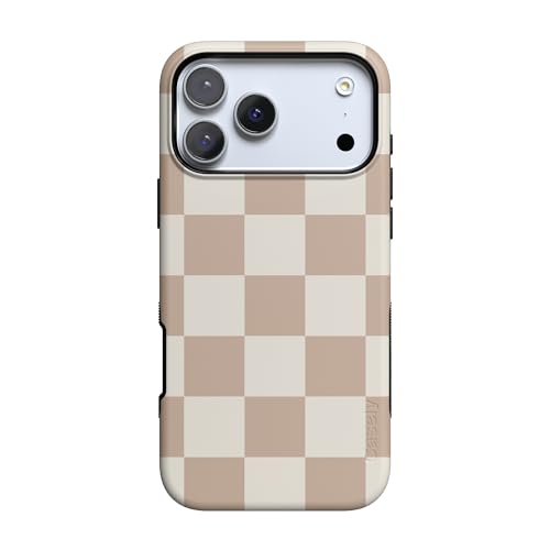Casely iPhone 17 Pro Max Case Fit Check Neutral Checkerboard Bold Protective Design Compatible with MagSafe - Image 1