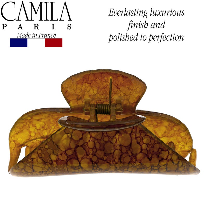 CAMILA مشبك شعر فرنسي كاميل باريس MP925 للنساء للشعر الكثيف للشعر الطويل المجعد المتموج، مشابك شعر للفتيات، مشبك كبير متين لتصفيف الشعر، تثبيت قوي بدون انزلاق، صنع في فرنسا - Image 2