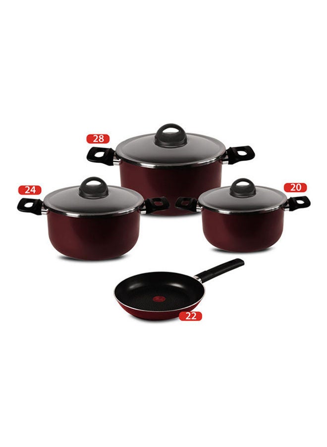 Tefal Armatal Cookware Set - 7 Pieces Red