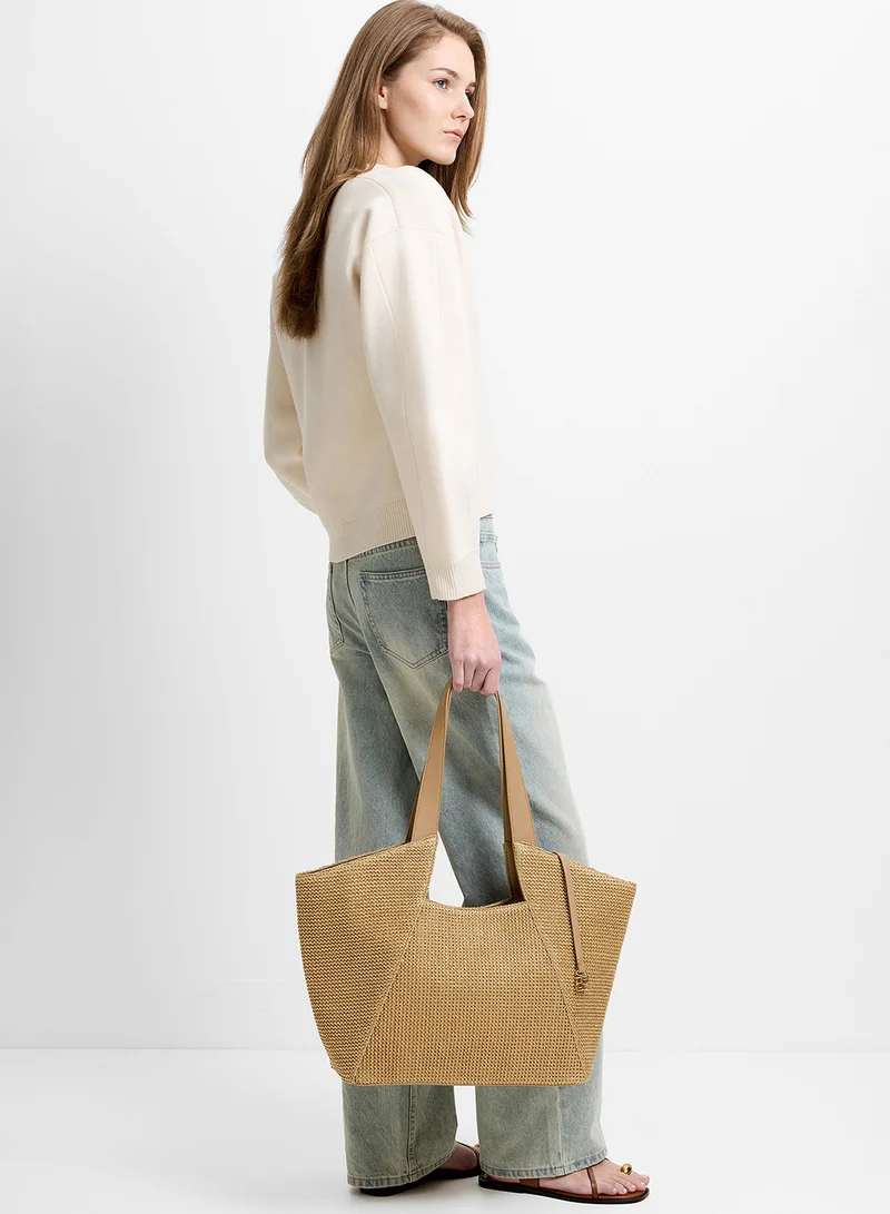 فرنش كونكشن Women Beige Sola Tote Bag