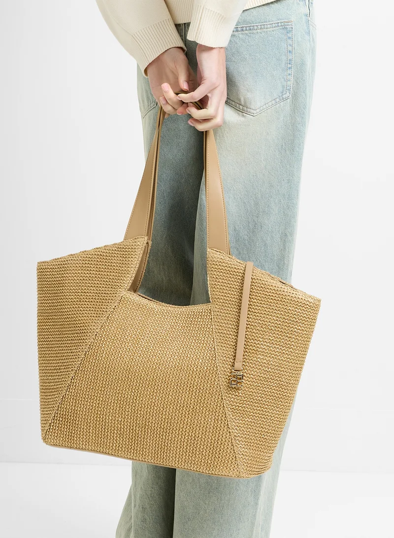 فرنش كونكشن Women Beige Sola Tote Bag