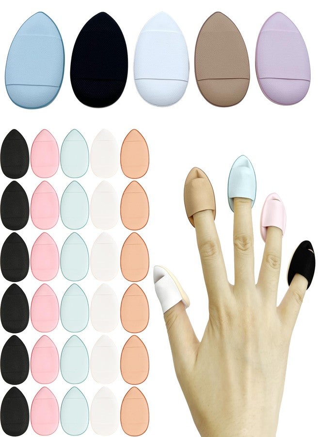 metulip 35pcs Finger Powder Puff Mini Powder Puff Finger Puff Makeup Sponge Under Eye Concealer Sponge - Image 1