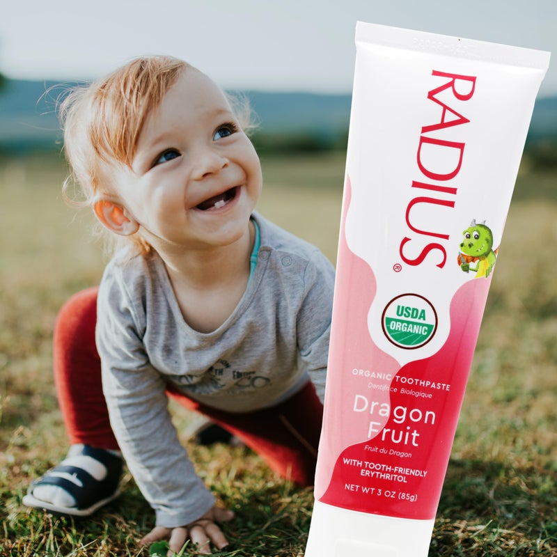 RADIUS USDA Organic Kids Toothpaste 3oz Non Toxic Chemical-Free Gluten-Free Designed to Improve Gum Health for Children's 6 Months and Up - Dragon Fruit - Pack of 3 - Image 4