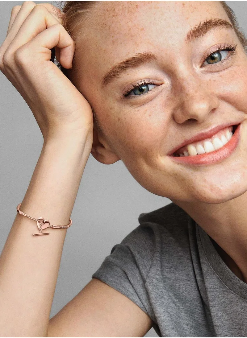 PANDORA Pandora Moments Heart T-Bar Snake Chain Bracelet
