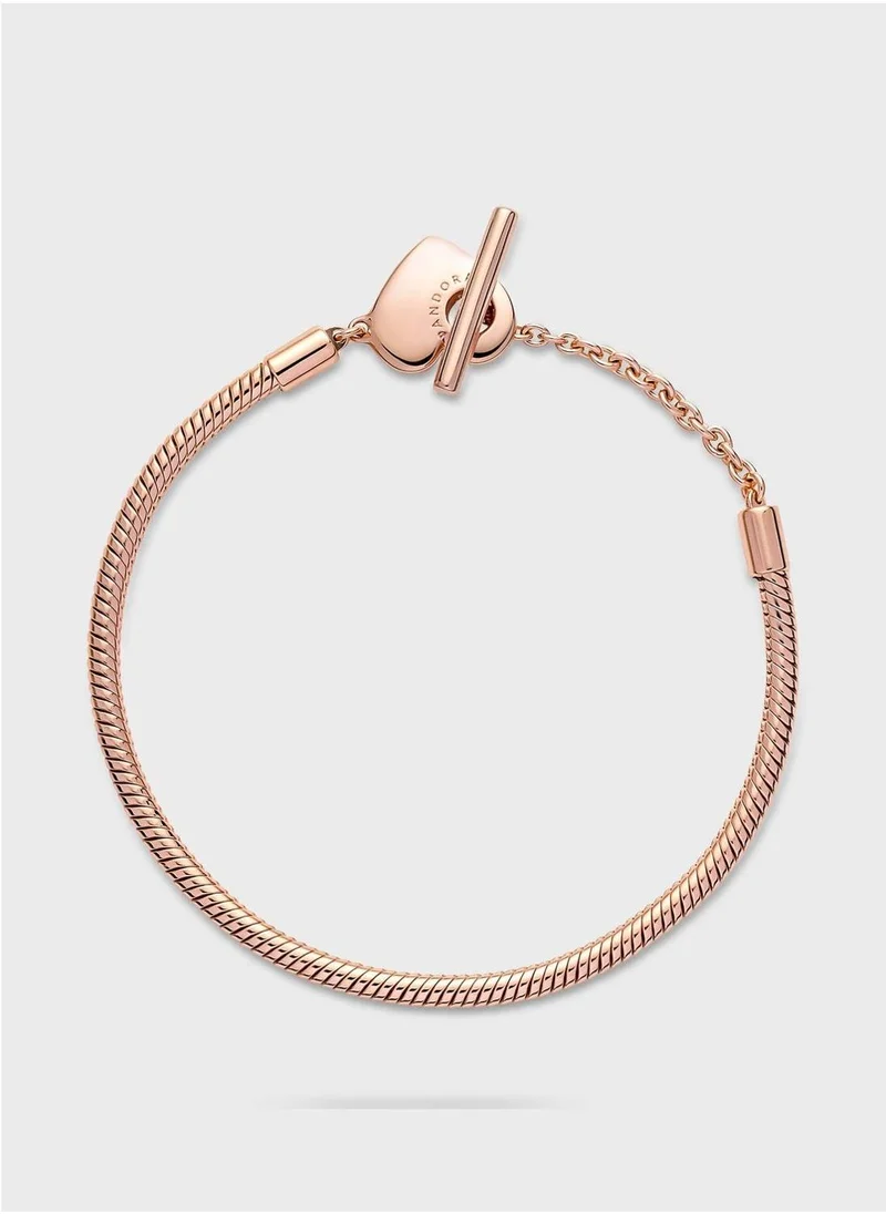 PANDORA Pandora Moments Heart T-Bar Snake Chain Bracelet