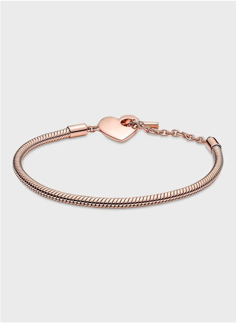 PANDORA Pandora Moments Heart T-Bar Snake Chain Bracelet
