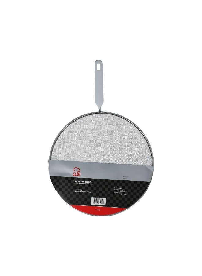 Chef Craft Splatter Screen with Handle Silver 42 x 1.333 x 31.2 cm 21072  - Image 1