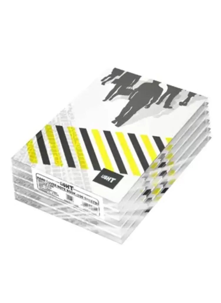 Light LIGHT Pack of 5 Hard Cover Notebook Single Line,9X7 Inches (22.86 X 20.32 CM),100 Sheets -LINB971801 