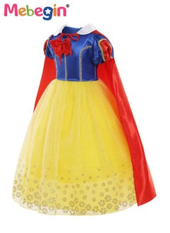 MEBEGIN White Snow Costume with Red Cloak, Deluxe White Snow Princess Dress with Exquisite Craftsmanship, Fancy Elegant Princess Dress Up for Girls, Suitable for Role-playing and Themed Parties, Perfect Gift for Girls  - Image 5