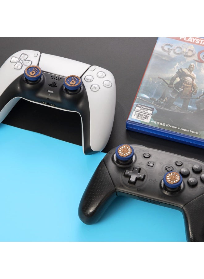 Soft Silicone Game Controller Thumb Grip Covers - Blue, 4 Pack - Image 3