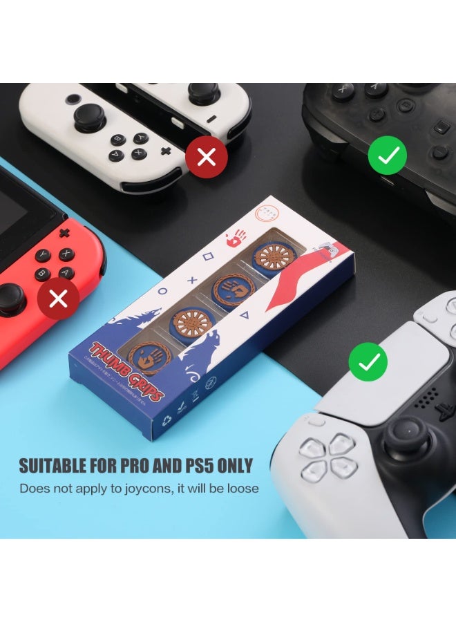 Soft Silicone Game Controller Thumb Grip Covers - Blue, 4 Pack - Image 5