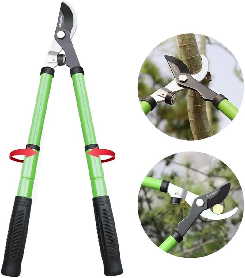 GARDENWORK Extendable Bypass Loppers Tree Trimmer with Compound Action,17-23" Telescopic Heavy Duty Branch Cutter,SK5 Sharp Blade Cutting 2 in Shrubs and Branches - Image 4