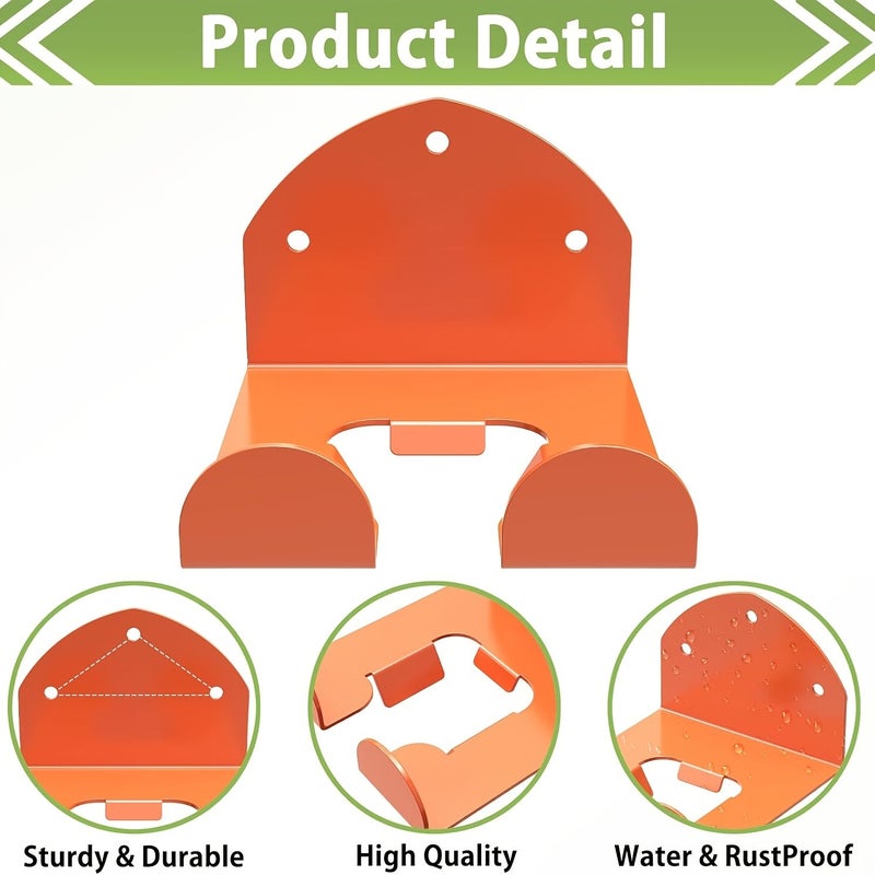 Orange Heavy Duty Wall Mounted Trimmer Rack Garage Organizer For Weed Wacker And Lawnmower - Image 1