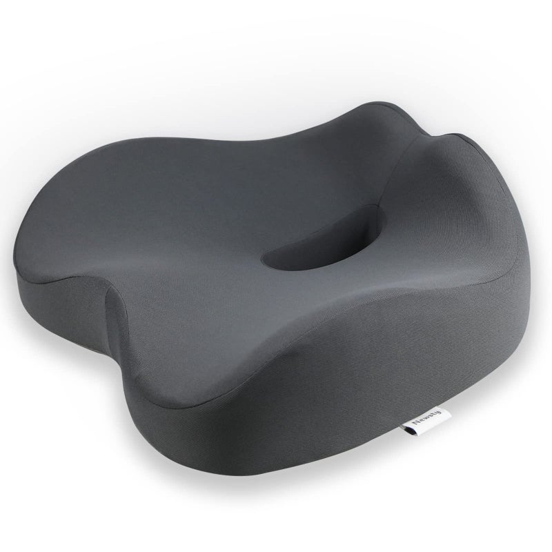 Newsty Chair Seat Cushion Memory Foam Cushions for Office Chair Car Seat Airplane Relieving Pressure Tailbone Sciatica Back Pain for Long Sitting Office Workers Car DriversGrey