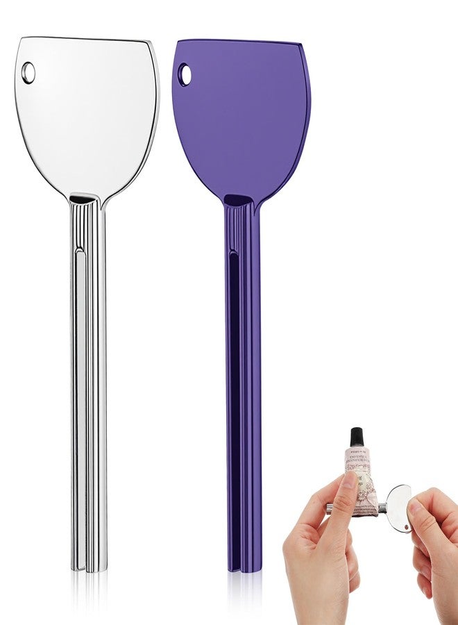 salbsever 2PCS Toothpaste Squeezer Tool Metal Tube Squeezer Toothpaste Key Stainless Steel Dispenser Tube Squeezers Hand Cream Squeeze Key for Tubes Roller Set for Bathroom Cosmetic, Aids and Accessories - Image 1