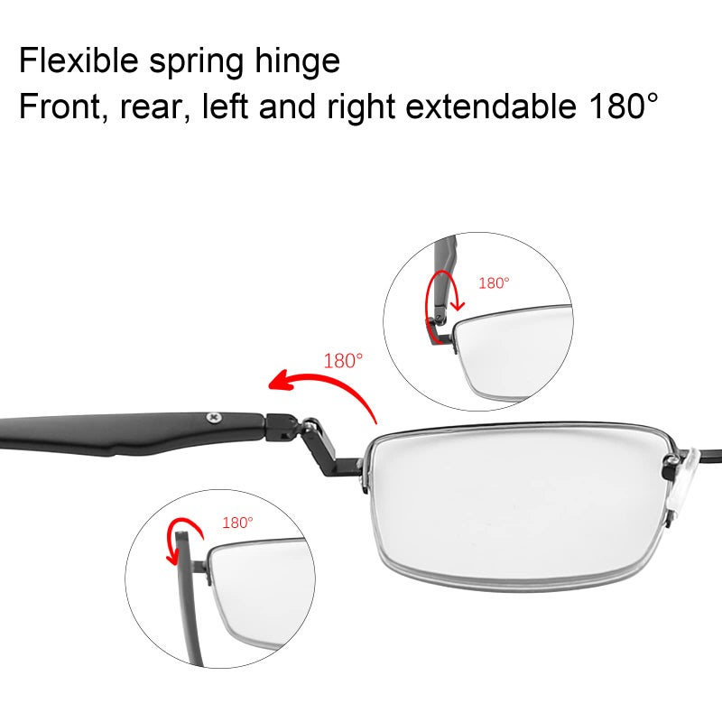 YIMI Progressive Photochromic Multifocus Reading Glasses Sun Readers Computer Anti Eyestrain Eyeglasses for Men Women(Black, 2.50, multiplier_x) - Image 4