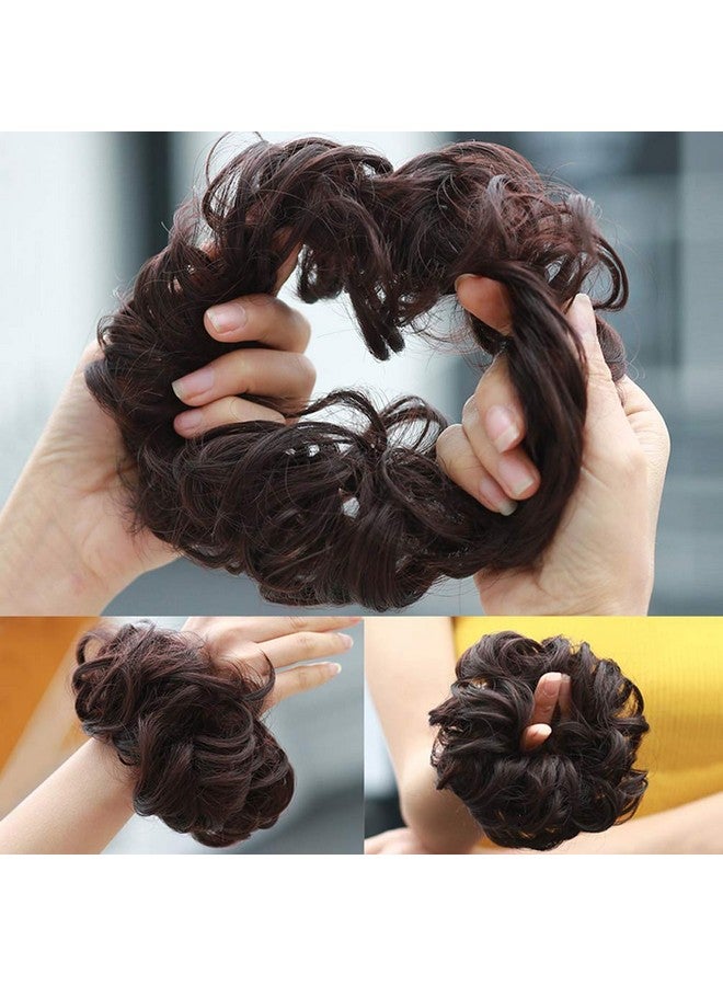 ASUITOFK Suitofk Messy Bun Hair Piece Thick Updo Scrunchies Synthetic Hair Extensions Ponytail Hair Wig Hairpiece Pale Golden Blonde & Bleach Blonde Mixed - Image 4