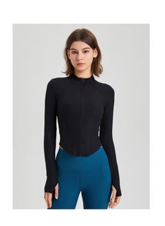 KUYING Shaping Yoga Suit Women's Casual Coat Long Sleeve Zipper Running Skincare Sports Fitness Top  - Image 2