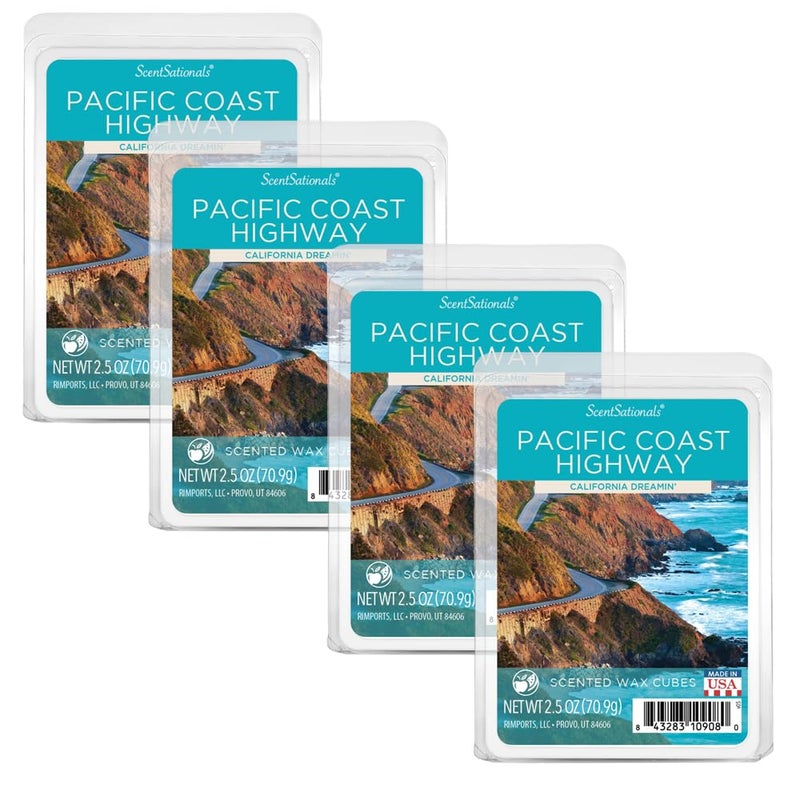 ScentSationals Scentsationals Wax Melts Wax Cubes Strong Scent  Pacific Coast Highway  Long Lasting Scented Wax Melts for Warmer 10oz 24Cubes 