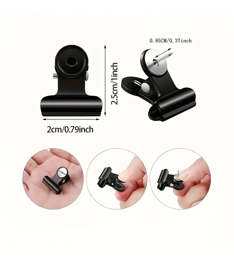 24pcs Black and Transparent Plastic Push Pin Clips for Bulletin Boards Photos Office - Image 5