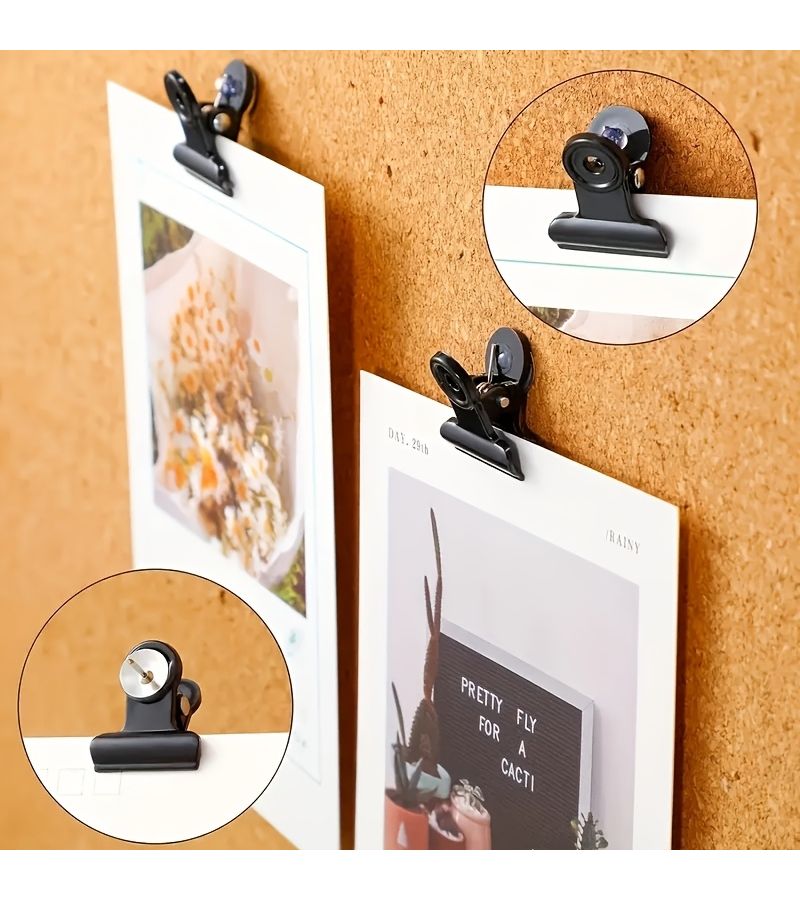 24pcs Black and Transparent Plastic Push Pin Clips for Bulletin Boards Photos Office - Image 2