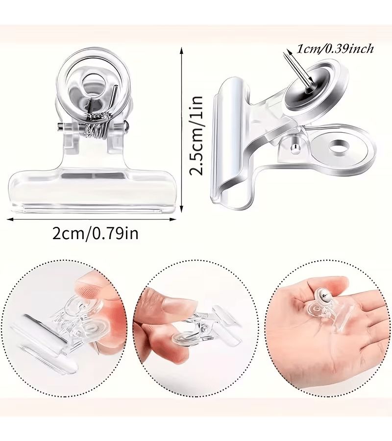 24pcs Black and Transparent Plastic Push Pin Clips for Bulletin Boards Photos Office - Image 4