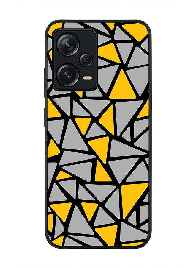 Stylizedd Rugged Black edge case for Redmi Note 12 Pro 5G Slim fit Soft Case Flexible Rubber Edges Anti Drop TPU Gel Thin Cover - Triabstract - Image 1