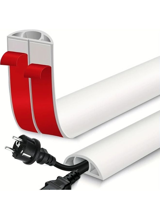 مجموعة واحدة من واقي أسلاك الأرضية من PVC الأبيض اللاصق ذاتيًا للمنزل والمكتب - Image 2