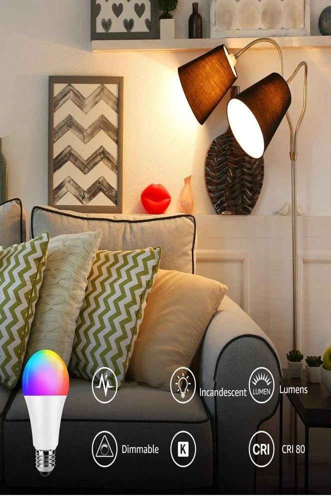 Nory Smart Bulb 9W – Multi-Color LED Light – App Control – Wi-Fi – Remote Control via Smartphone – E27 – Compatible with Google Home - Image 5