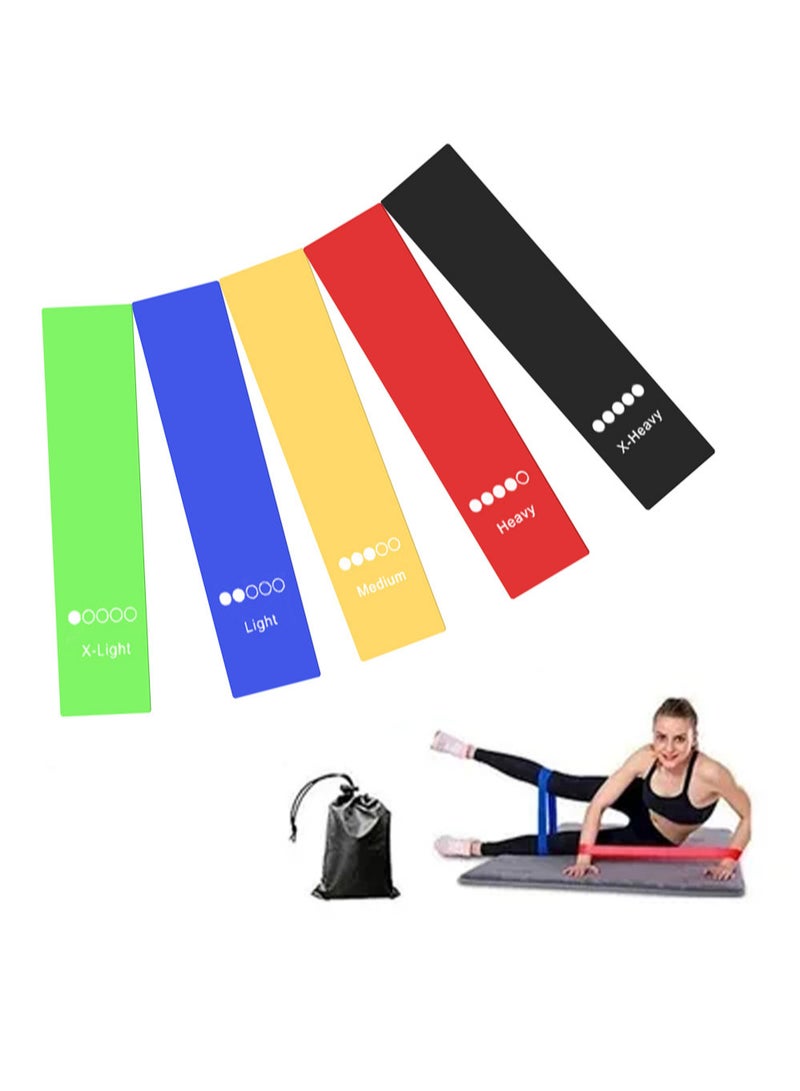MissTiara Set of 5 Crossfit Yoga Fitness Resistance Bands - Image 3