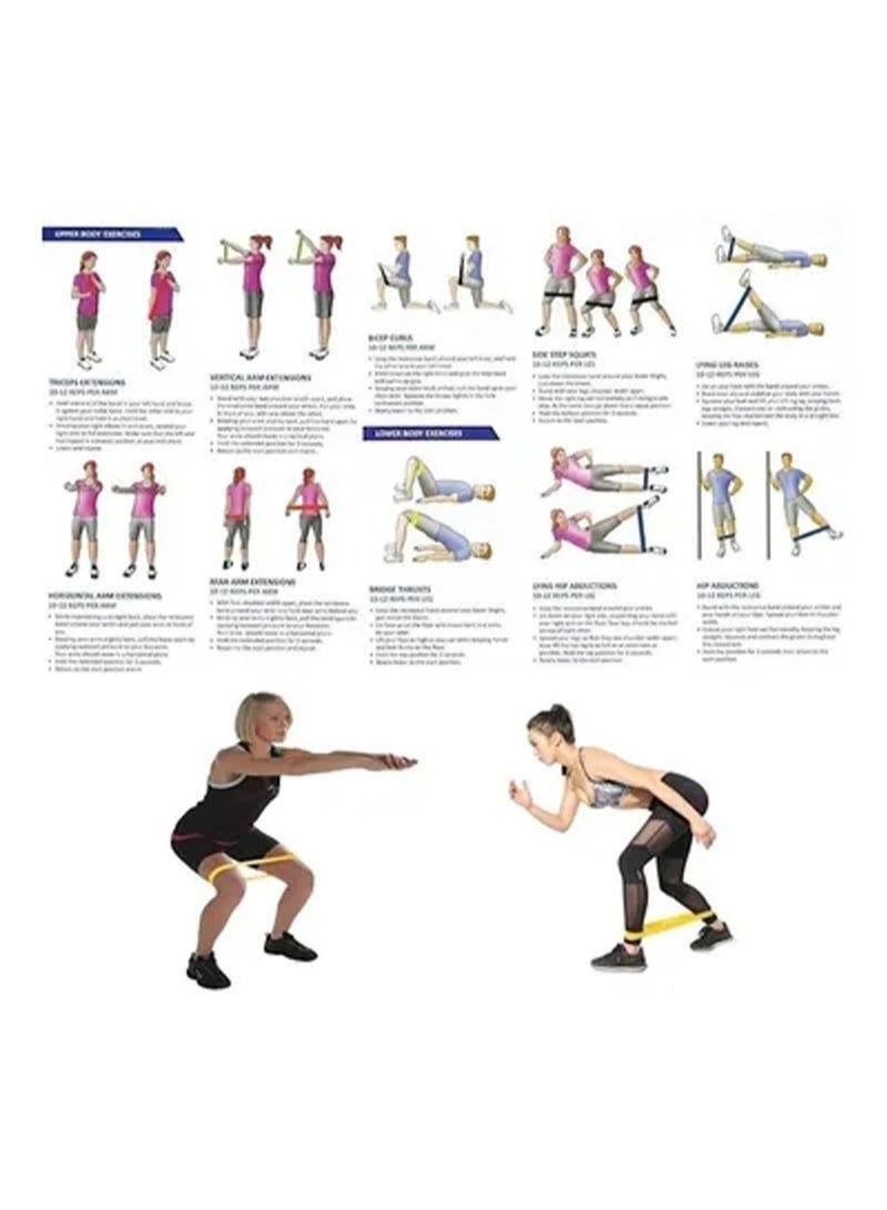 MissTiara Set of 5 Crossfit Yoga Fitness Resistance Bands - Image 5