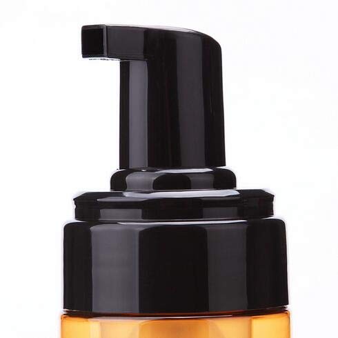 Natuworld 1Pcs 100ml/3.4oz Amber Plastic Foaming Pump Dispenser Travel Size Empty Foam Pump Hand Wash Dispenser Mousses Bottle Storage Containers for Lotion Facial Cleanser Shampoo Hand Wash - Image 2