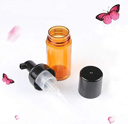 Natuworld 1Pcs 100ml/3.4oz Amber Plastic Foaming Pump Dispenser Travel Size Empty Foam Pump Hand Wash Dispenser Mousses Bottle Storage Containers for Lotion Facial Cleanser Shampoo Hand Wash - Image 4