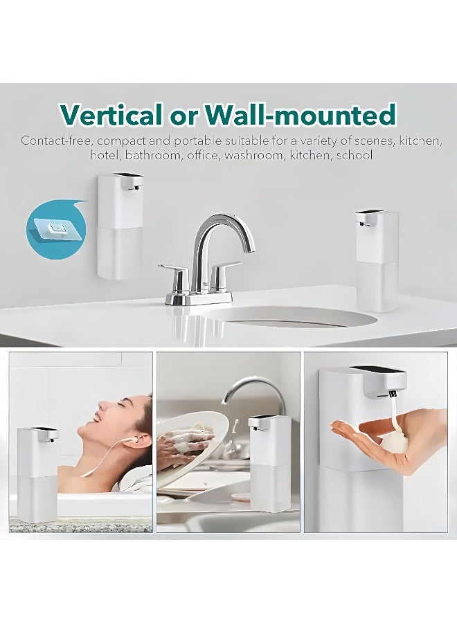 Automatic Foaming Soap Dispenser Touchless, USB Rechargeable Smart Hand Soap Dispenser, 4-Level Adjustable, 13.5oz/400mL Wall Mount for Bathroom Kitchen Dish Soap - Image 4