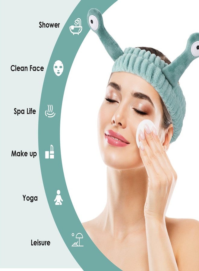 مولين قطعتان من ربطات شعر غسل الوجه بتصميمات النخيل والحلزون، ربطات شعر سبا، ربطات شعر للمكياج، ربطات شعر نسائية كرتونية لطيفة من الصوف المرجاني، ربطات شعر مرنة، إكسسوارات شعر إبداعية لغسل الوجه والاستحمام والرياضة والعناية بالبشرة (وردي) - Image 5