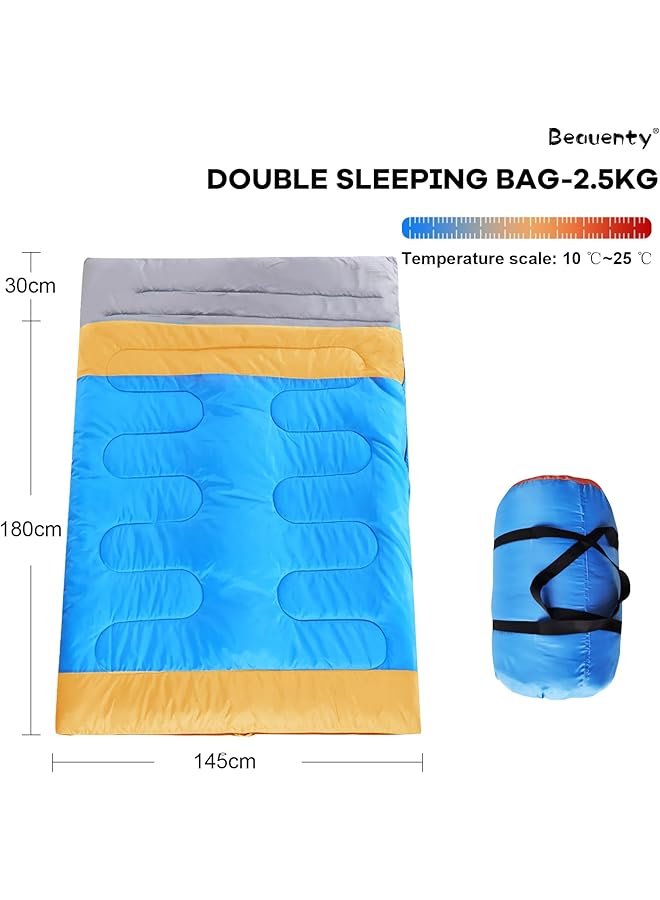 Beauenty Double Sleeping Bag For Men And Women Thickened Waterproof Backpacking Sleeping Bag For Warm And Cool Weather Portable Outdoor Camping Gear For Traveling Hiking Fishing Picnic  - Image 2