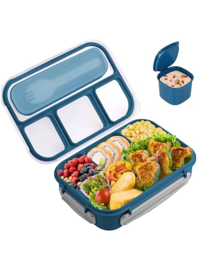 TRASSLE 1300ML Lunch Box Kids, Bento Box Adult Lunch Box, Lunch Containers for Adults/Kids/Toddler,With 4 Compartment,Microwave & Dishwasher & Freezer Safe,BPA Free  - Image 1