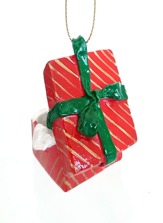 Conversation Concepts Papillon Dog Black Sits in a Red Gift Box Christmas Ornament New RGBD47B - Image 4