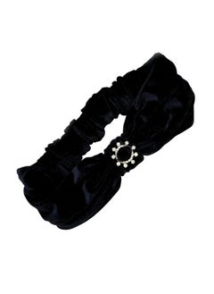 Ettika Headband For Women Hair Accessory Velvet Headband With Crystal Ring In Black Fabric Hair Accessories  - Image 1