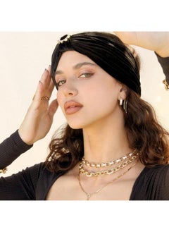 Ettika Headband For Women Hair Accessory Velvet Headband With Crystal Ring In Black Fabric Hair Accessories  - Image 3