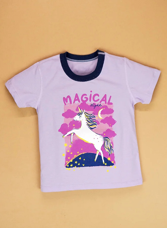 LITTLE SURPRISE BOX Little Surprise Box,Magical Unicorn soft Cotton Joggers Nightsuit set for Kids-2-3 Y
