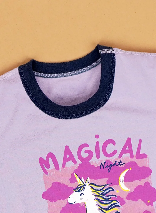 LITTLE SURPRISE BOX Little Surprise Box,Magical Unicorn soft Cotton Joggers Nightsuit set for Kids-2-3 Y