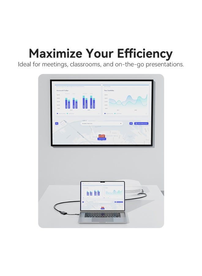 VENTION USB-C + USB-A to HDMI Adapter 0.15M Gray Aluminum Alloy Type Model# ACYHB - Image 5