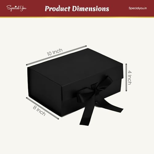 SpecialYou.in Special You Gift Box for Packaging (10 * 8 * 4 Inch), Hamper Boxes for Gift Empty, Decorative Boxes for Gifts for Women, Black Foldable Storage Box- Pack of 1 - Image 4